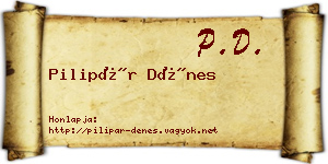 Pilipár Dénes névjegykártya